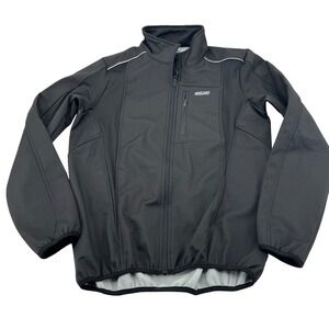 Arsuxeo Mens Black Softshell Cycling‎ Jacket Fleece Lined Reflective Size L